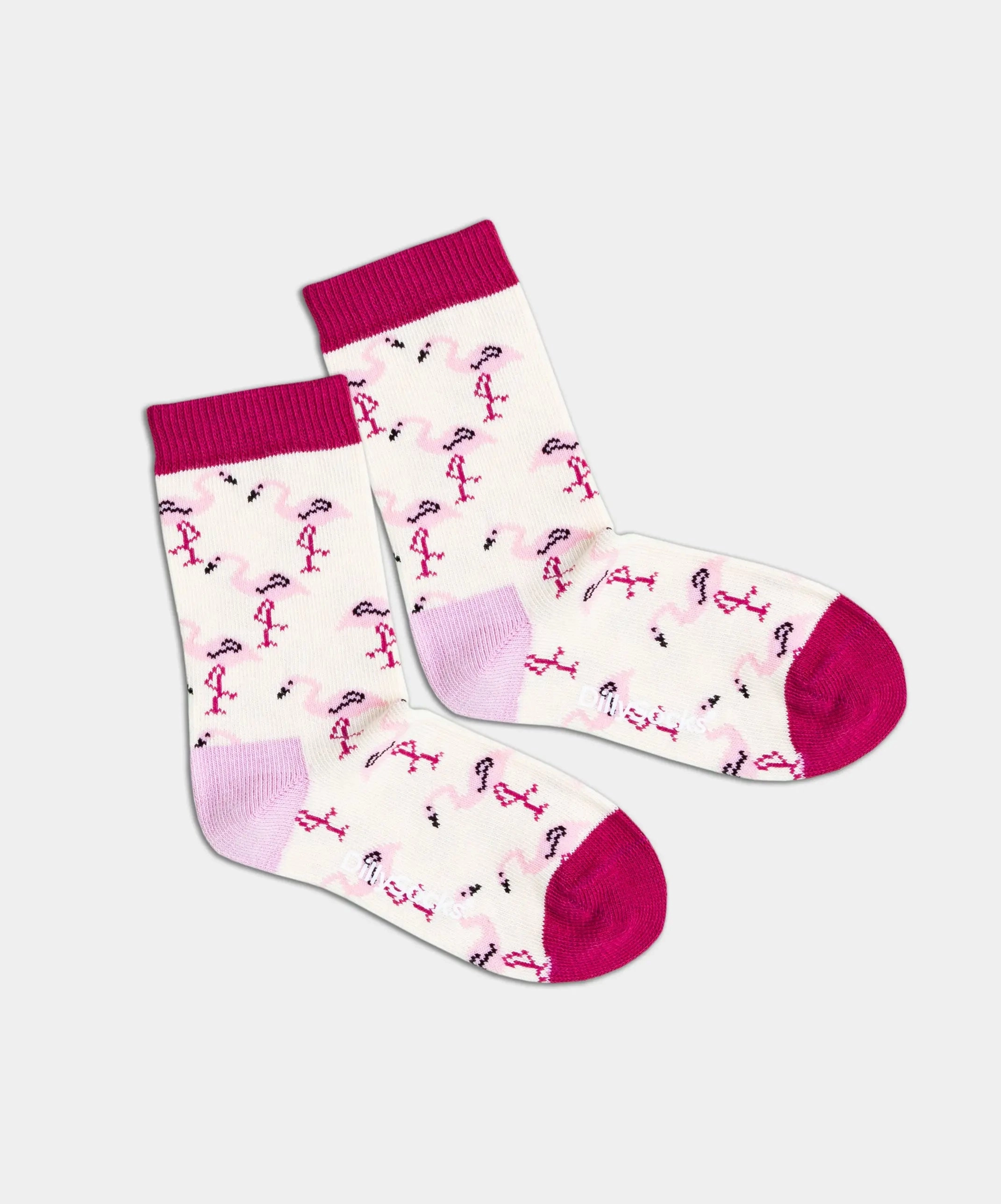 - Kindersocken in Weiss Beige mit Tier Flamingo Motiv/Muster