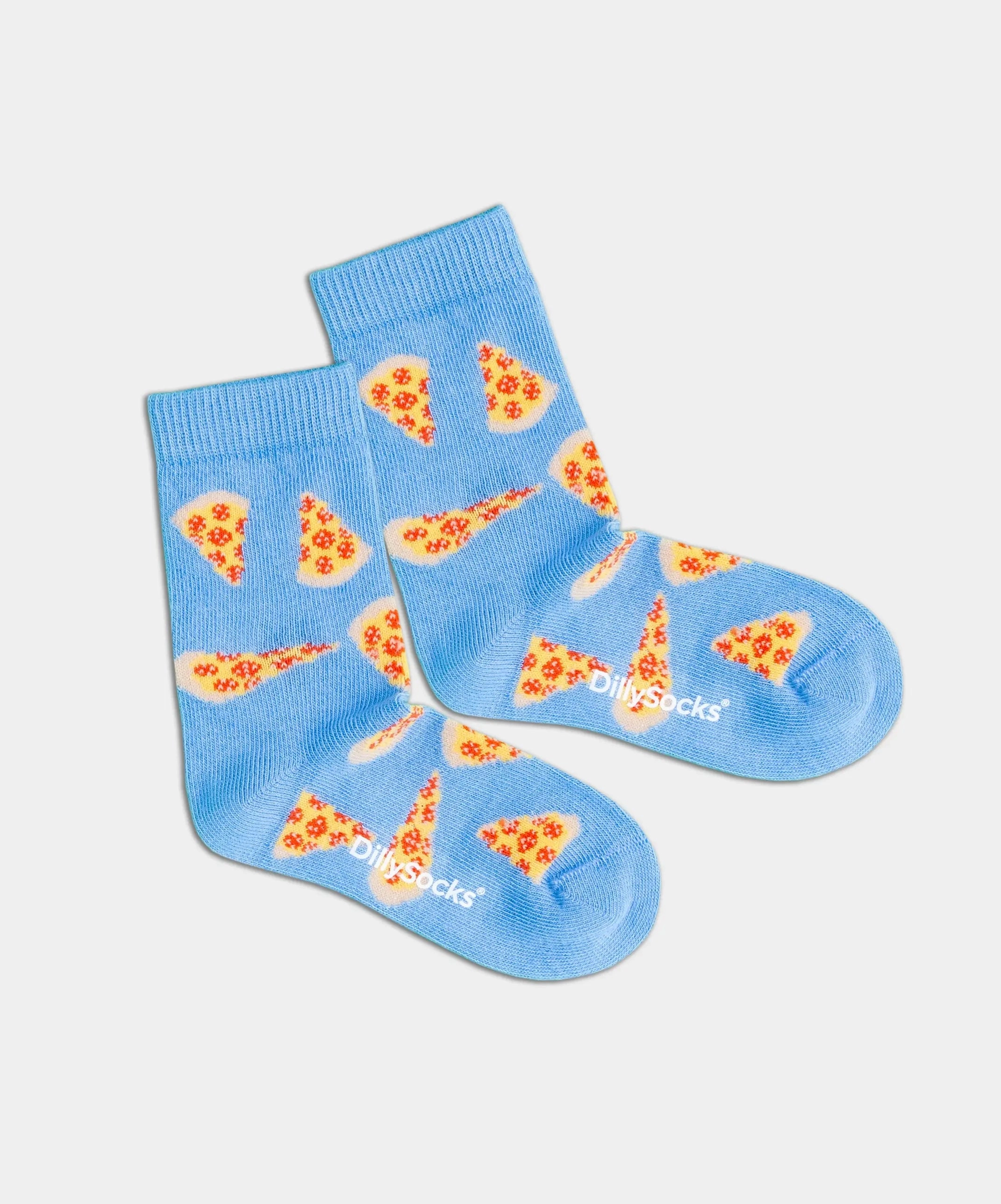 - Kindersocken in Blau mit Essen Motiv/Muster