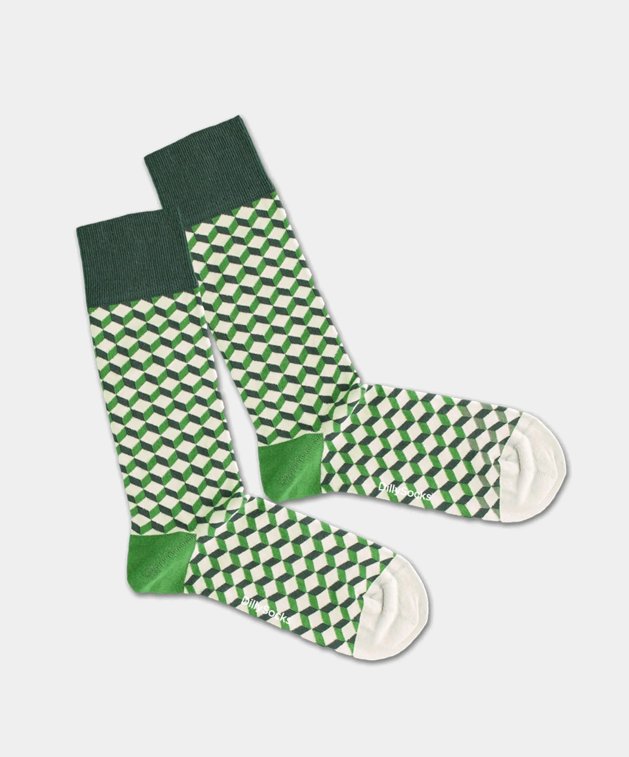 - Socken in Grün mit Dice Geometrisch Motiv/Muster