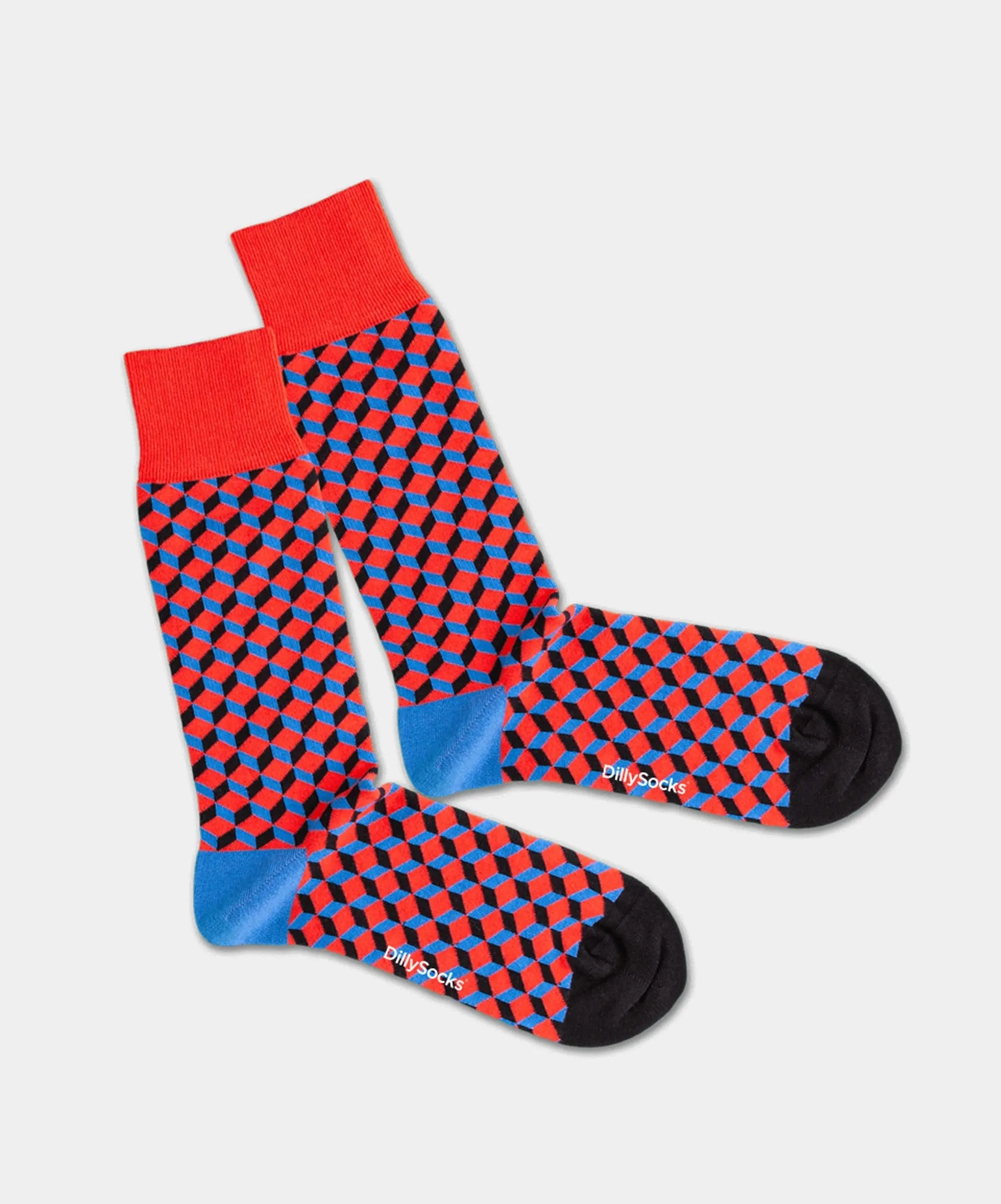 - Socken in Rot mit Dice Geometrisch Motiv/Muster