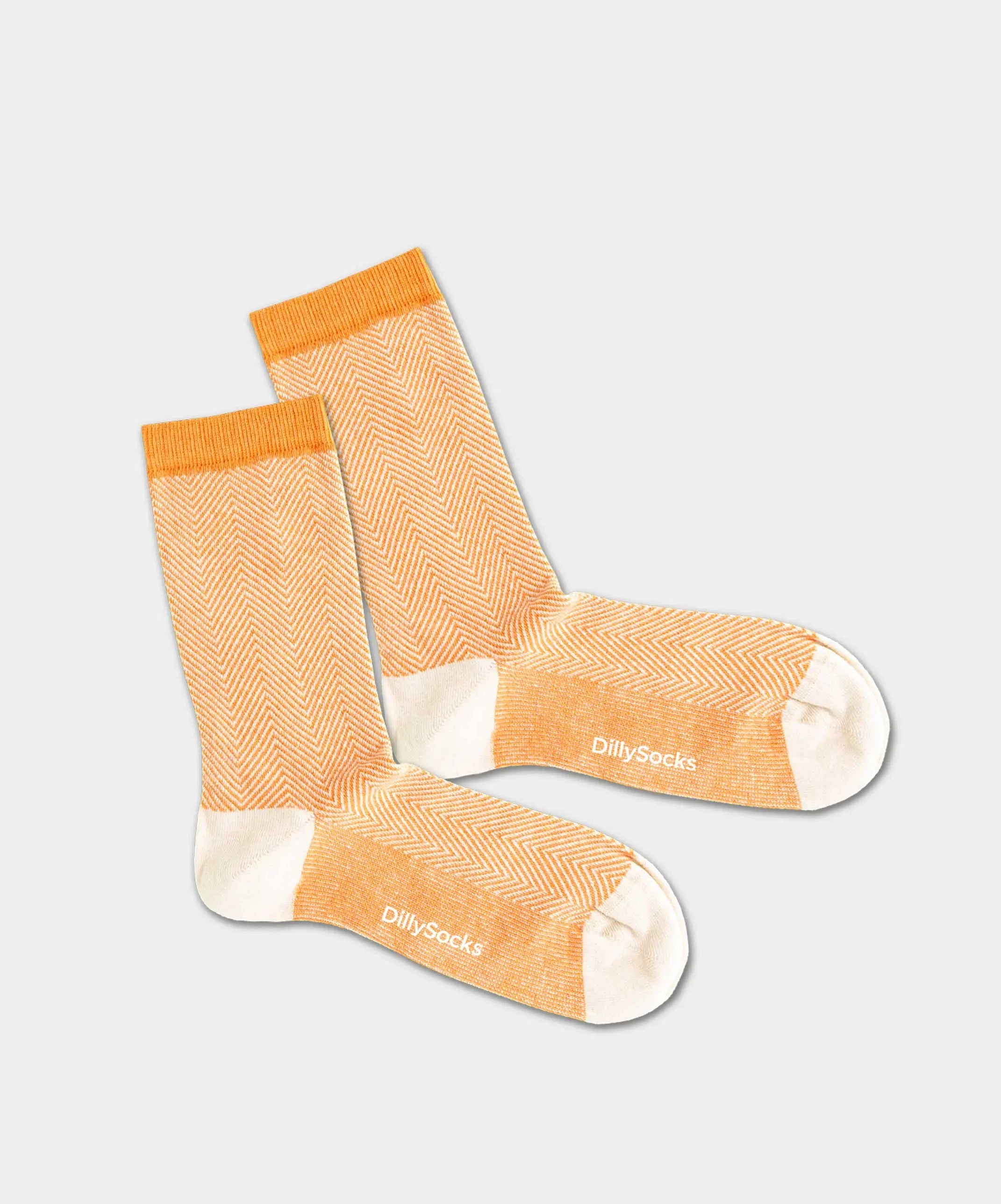 - Damensocken in Orange mit Motiv/Muster