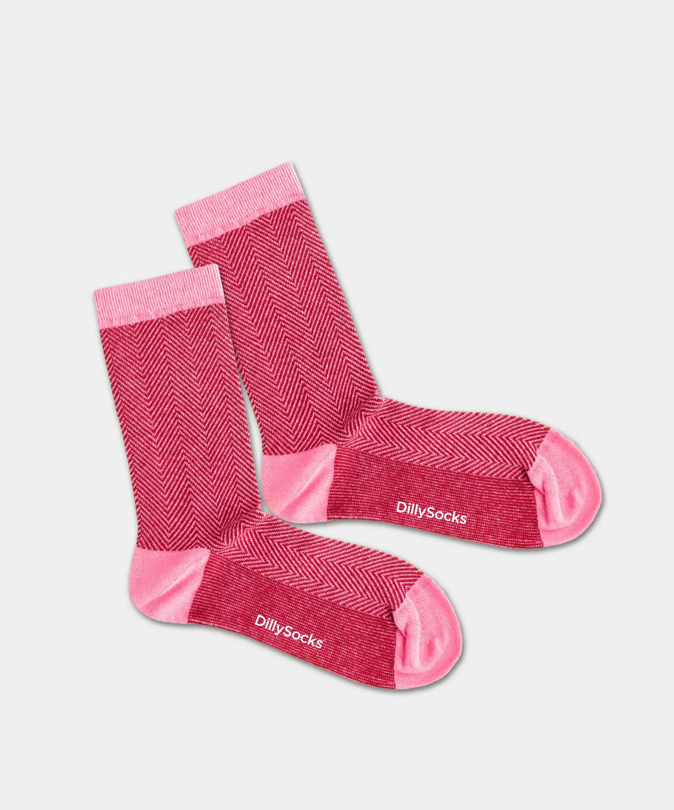 - Damensocken in Rosa mit Streifen Motiv/Muster