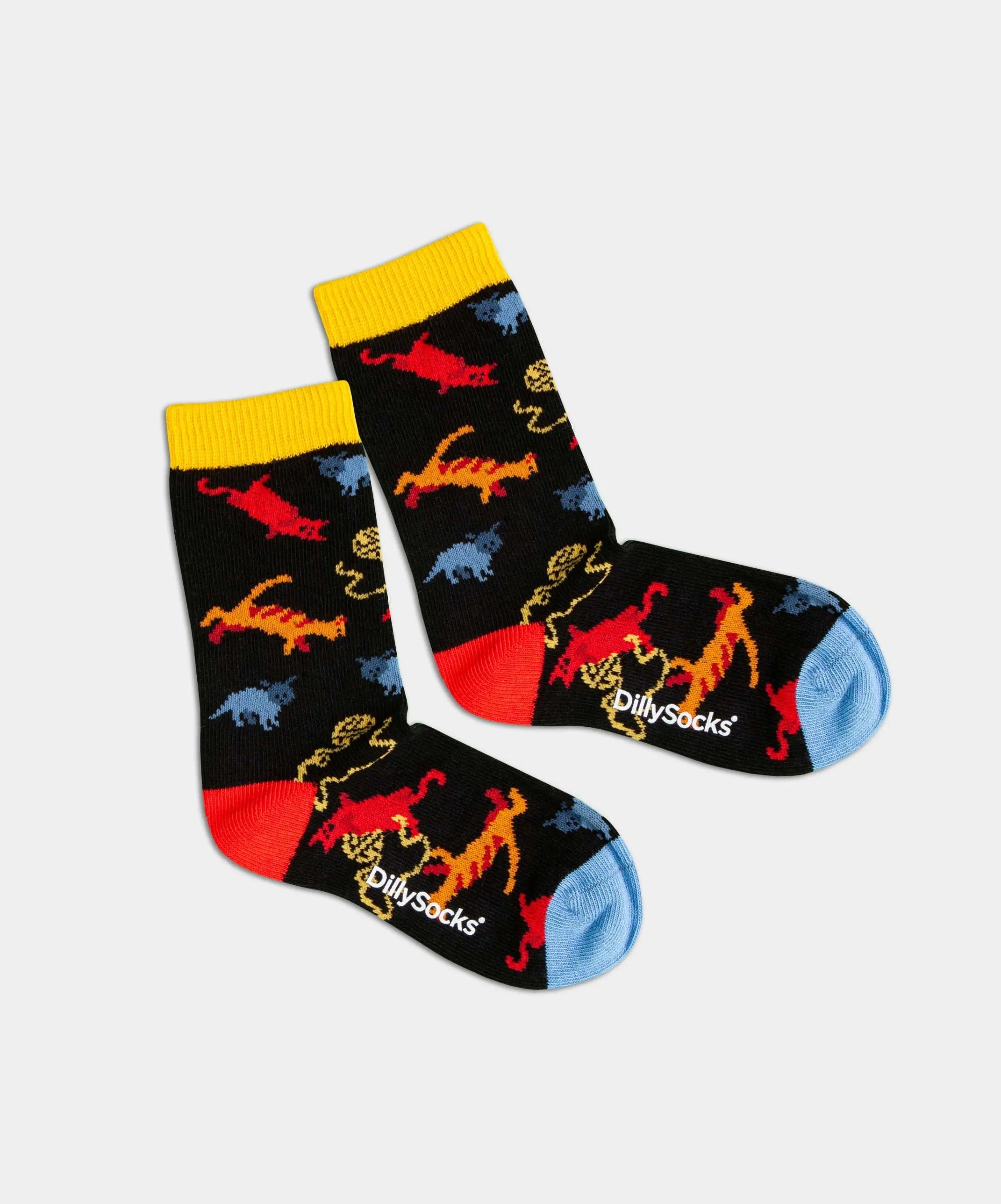 - Kindersocken in Schwarz mit Tier Katze Motiv/Muster