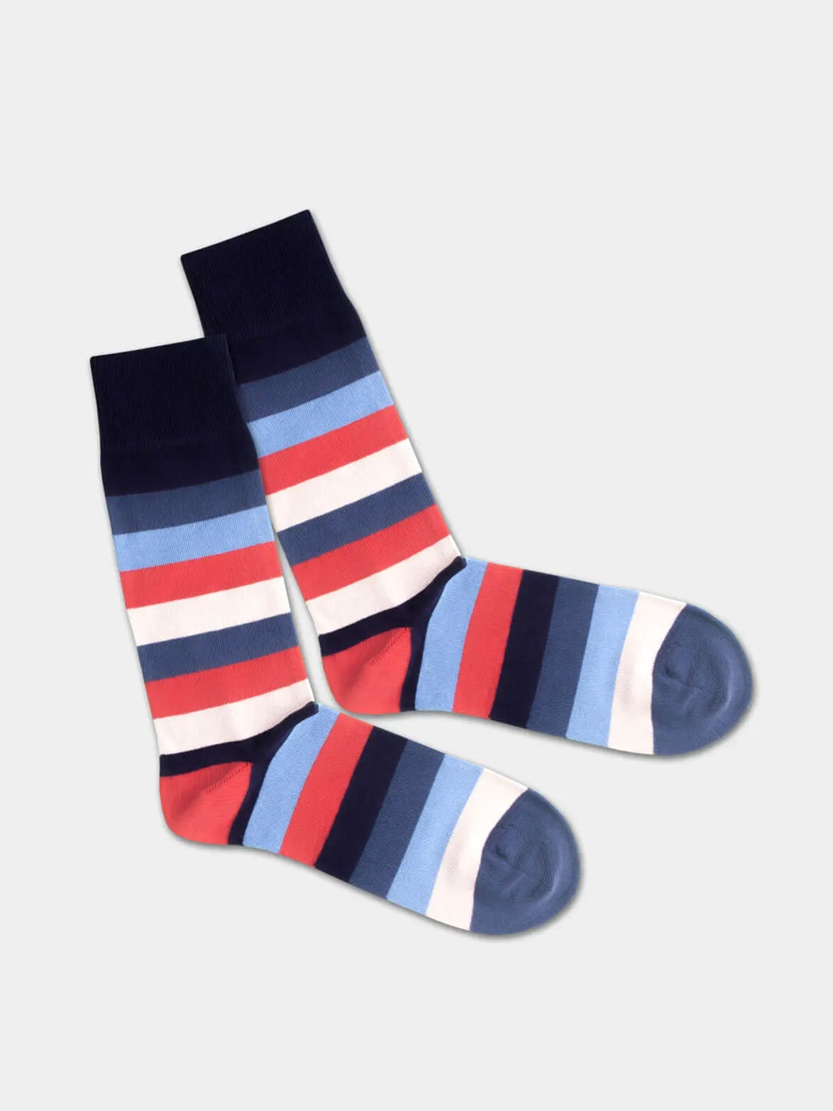 - Socken in Blau mit Streifen Motiv/Muster