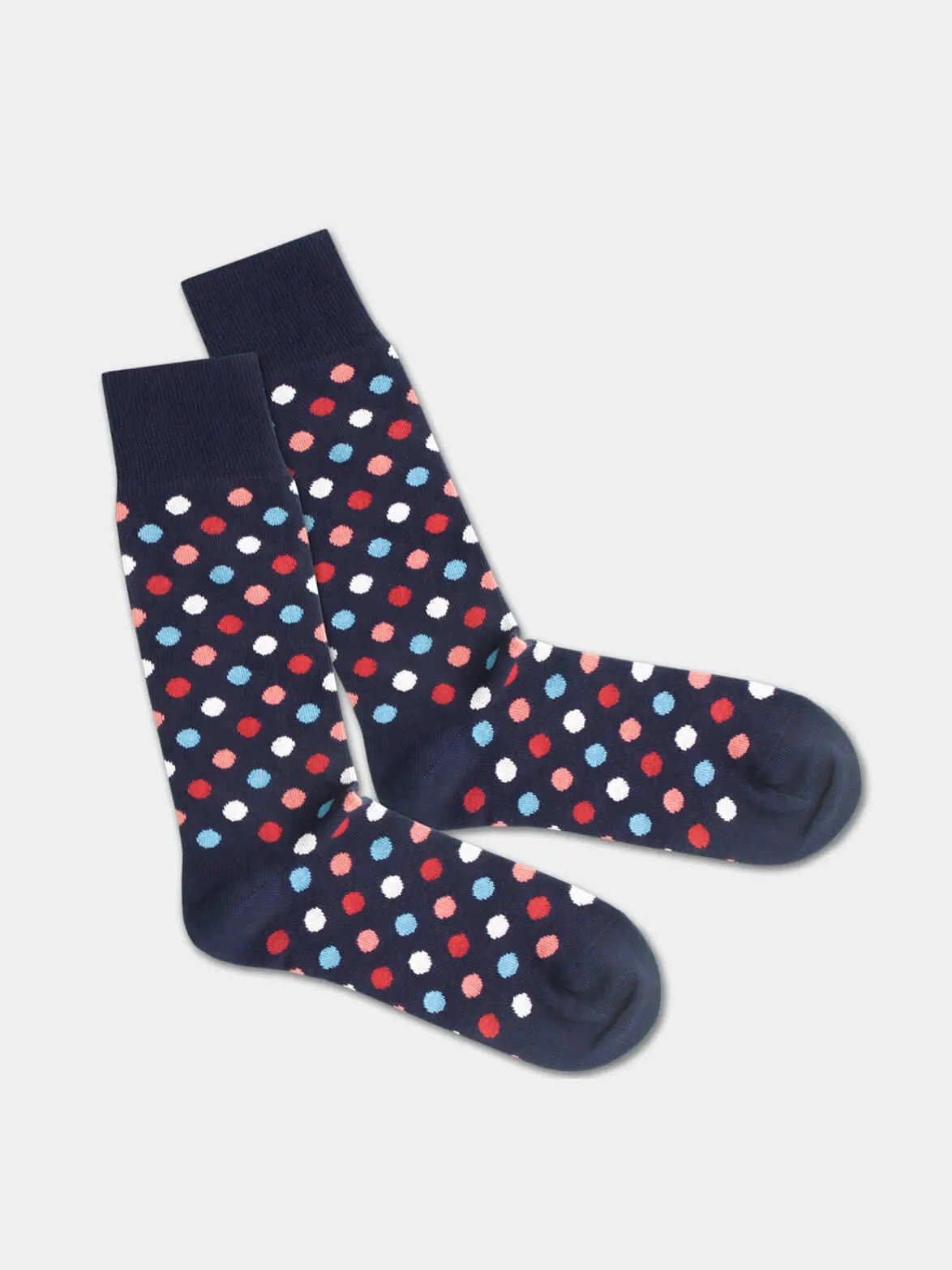 - Socken in Blau mit Punkte Motiv/Muster