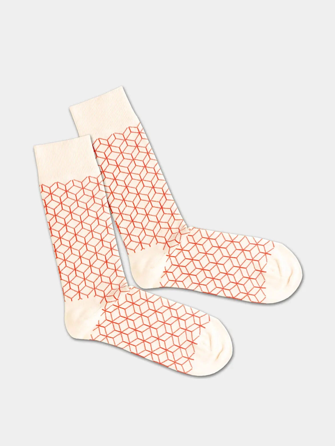 - Socken in Weiss mit Dice Geometrisch Motiv/Muster