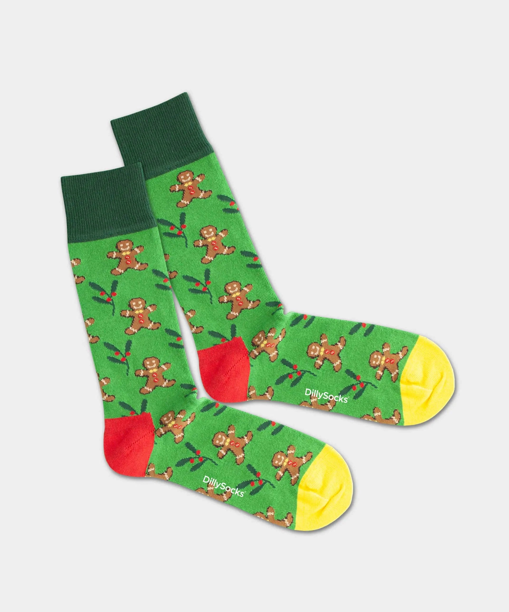 - Socken in Grün mit Weihnachten Motiv/Muster