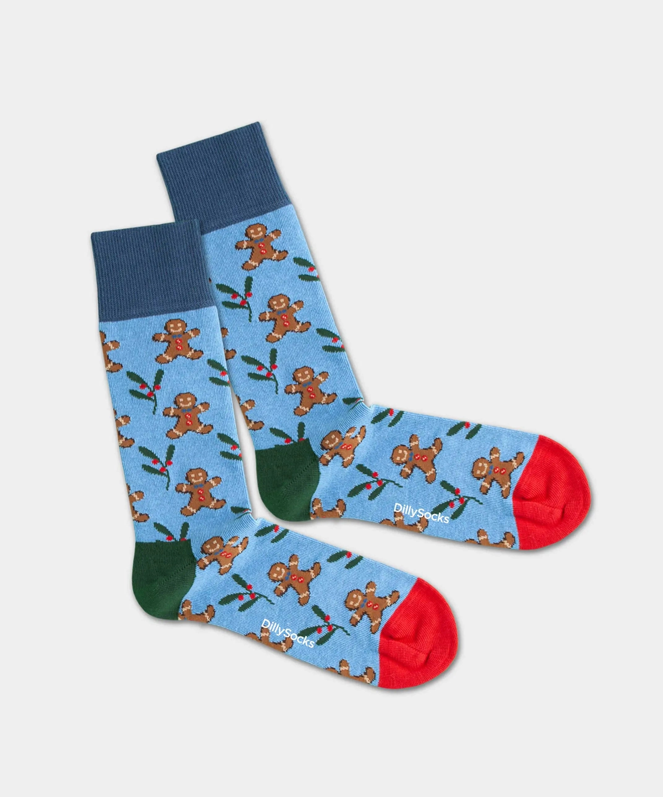 - Socken in Blau mit Weihnachten Motiv/Muster