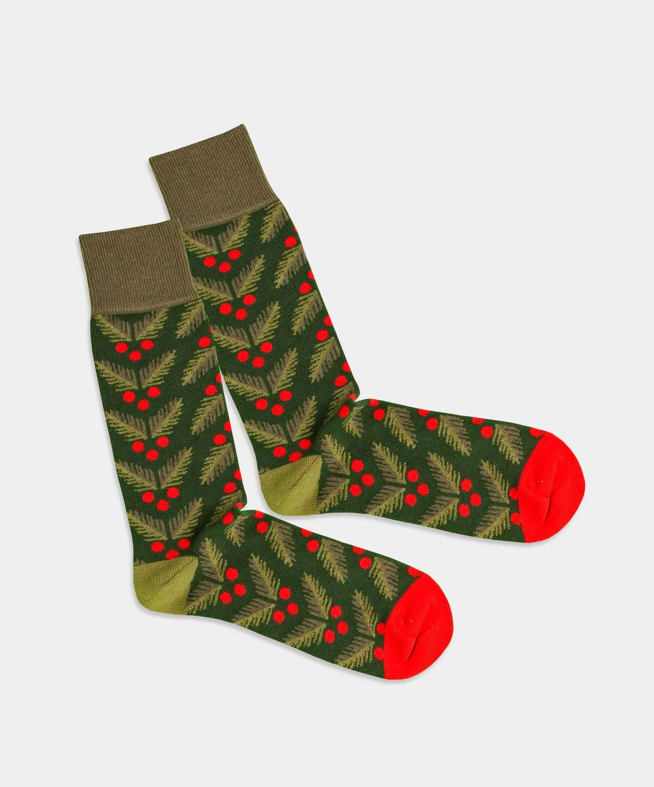 - Socken in Grün mit Weihnachten Motiv/Muster