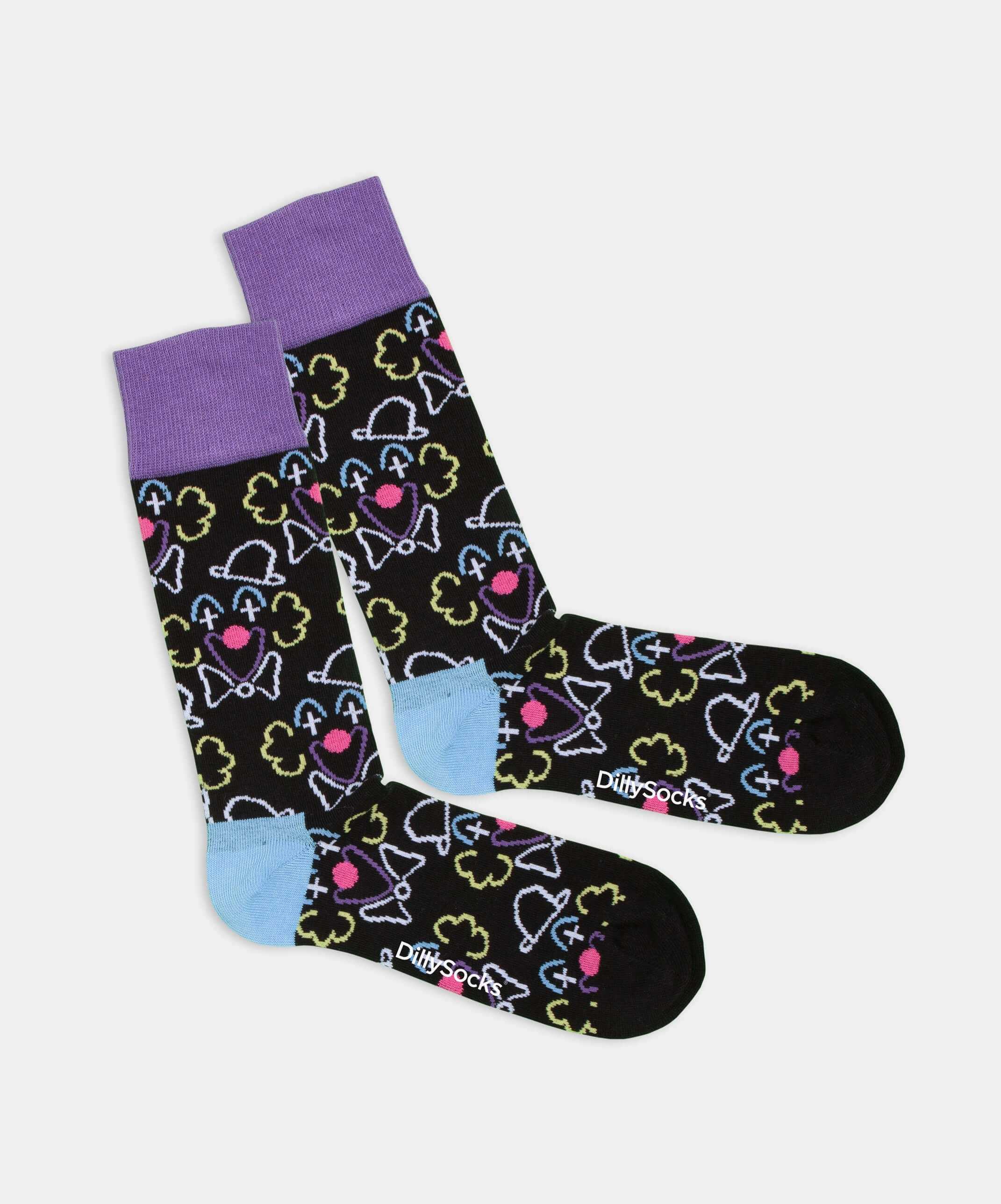 - Socken in Schwarz mit Party Motiv/Muster