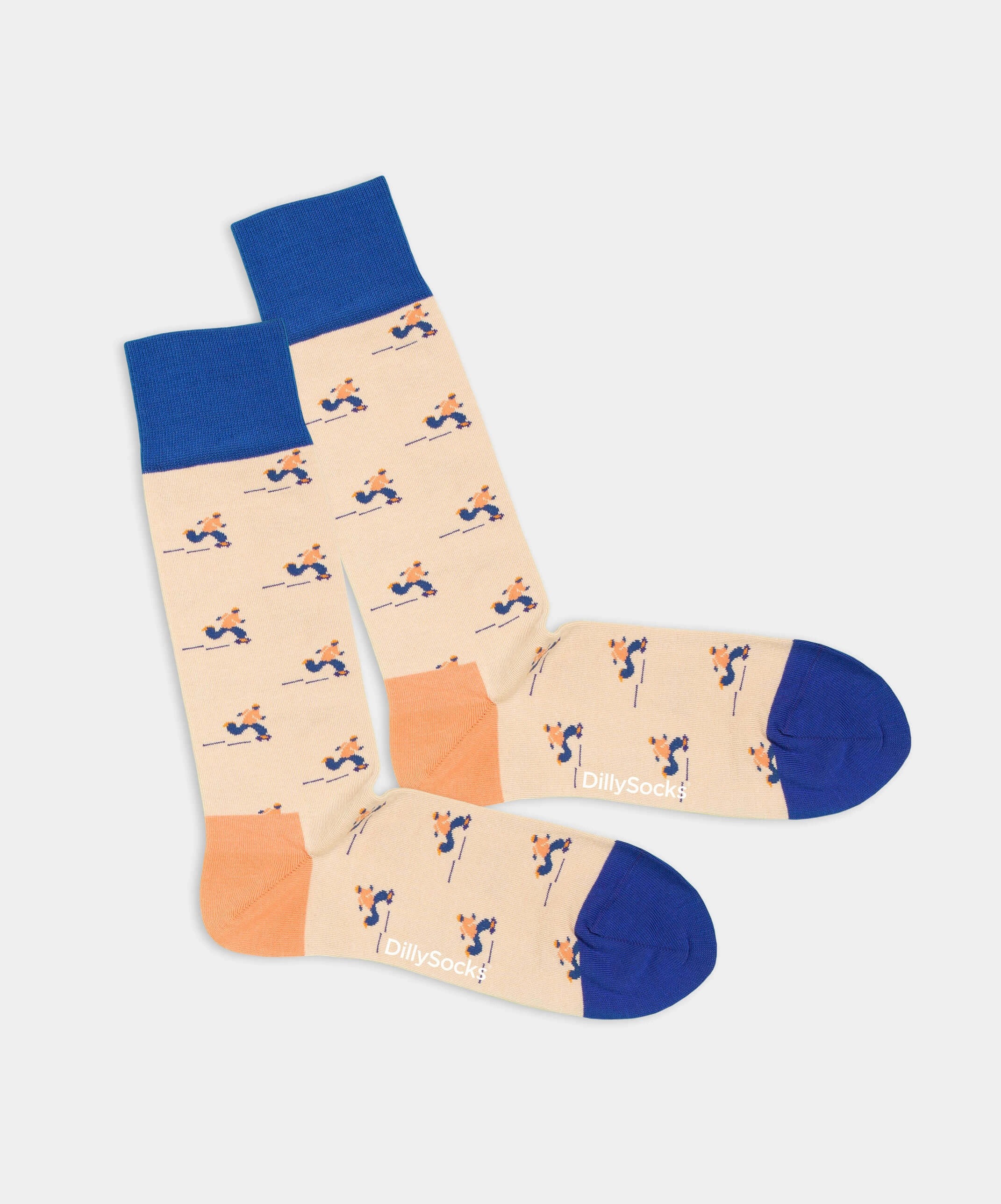 - Socken in Beige mit Sport Motiv/Muster