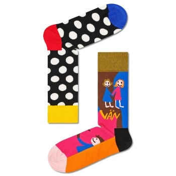 Happy Socks Rock Your Socks Friend Sock Schwarz gemustert Baumwolle Gr 41/46