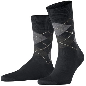 Burlington Manchester Mercerised Cotton Sock Schwarz Gr 46/50 Herren