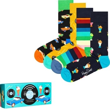 Happy socks 4P At The Diner Socks Gift Box Schwarz Baumwolle Gr 36/40