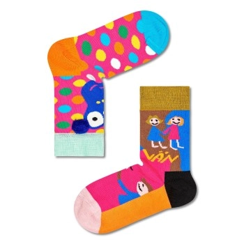 Happy Socks Rock Your Socks Friend Kids Sock Rosa Muster Baumwolle 7-9 år Kinder