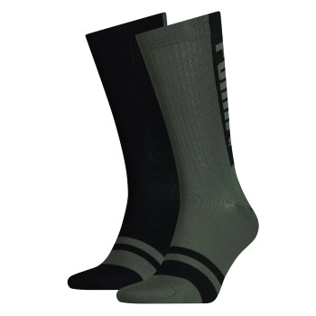 Puma 2P Logo Sock Schwarz/Grün Gr 39/42 Herren