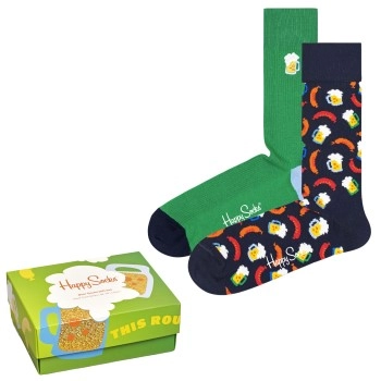 Happy socks 2P Beer Gift Box Blau/Grün Baumwolle Gr 41/46