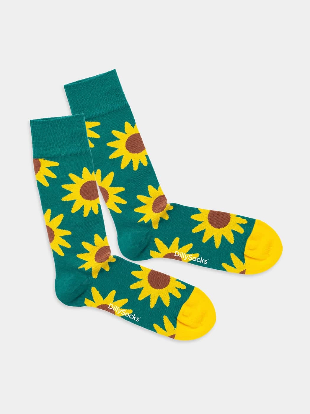 - Socken in Grün mit Blumen Motiv/Muster