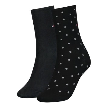 Tommy Hilfiger 2P Women Dot Sock Schwarz Gr 35/38 Damen