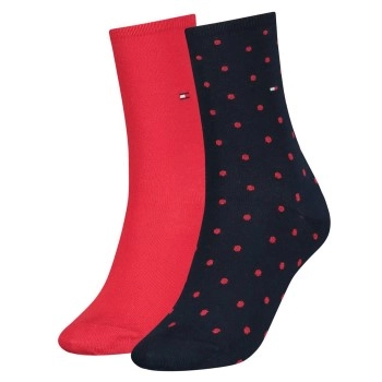 Tommy Hilfiger 2P Women Dot Sock Rot Muster Gr 35/38 Damen