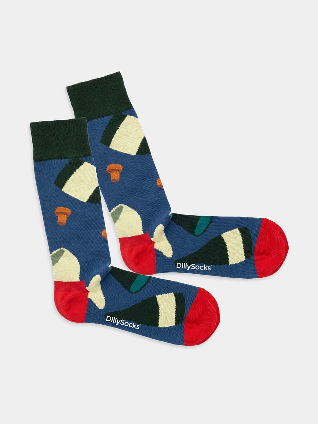 - Socken in Blau  mit Ferien Motiv/Muster