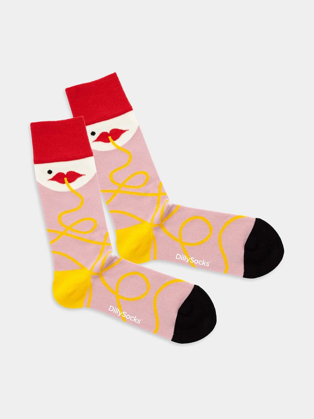 - Socken in Rosa  mit Essen Motiv/Muster