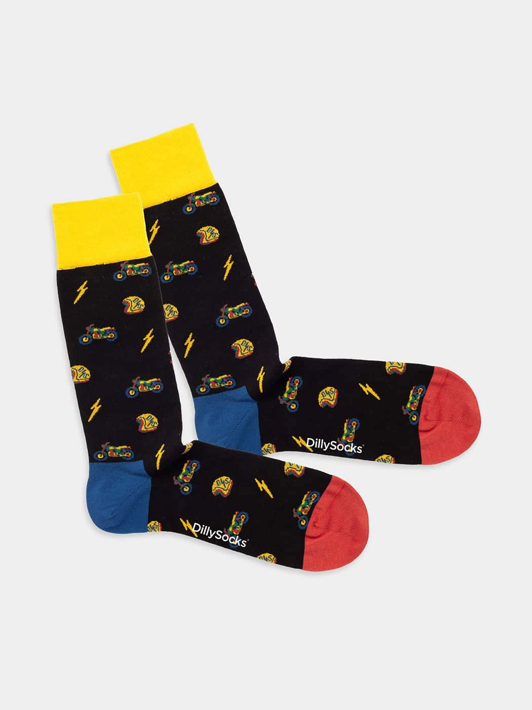 - Socken in Schwarz  mit Sport Ferien Motiv/Muster