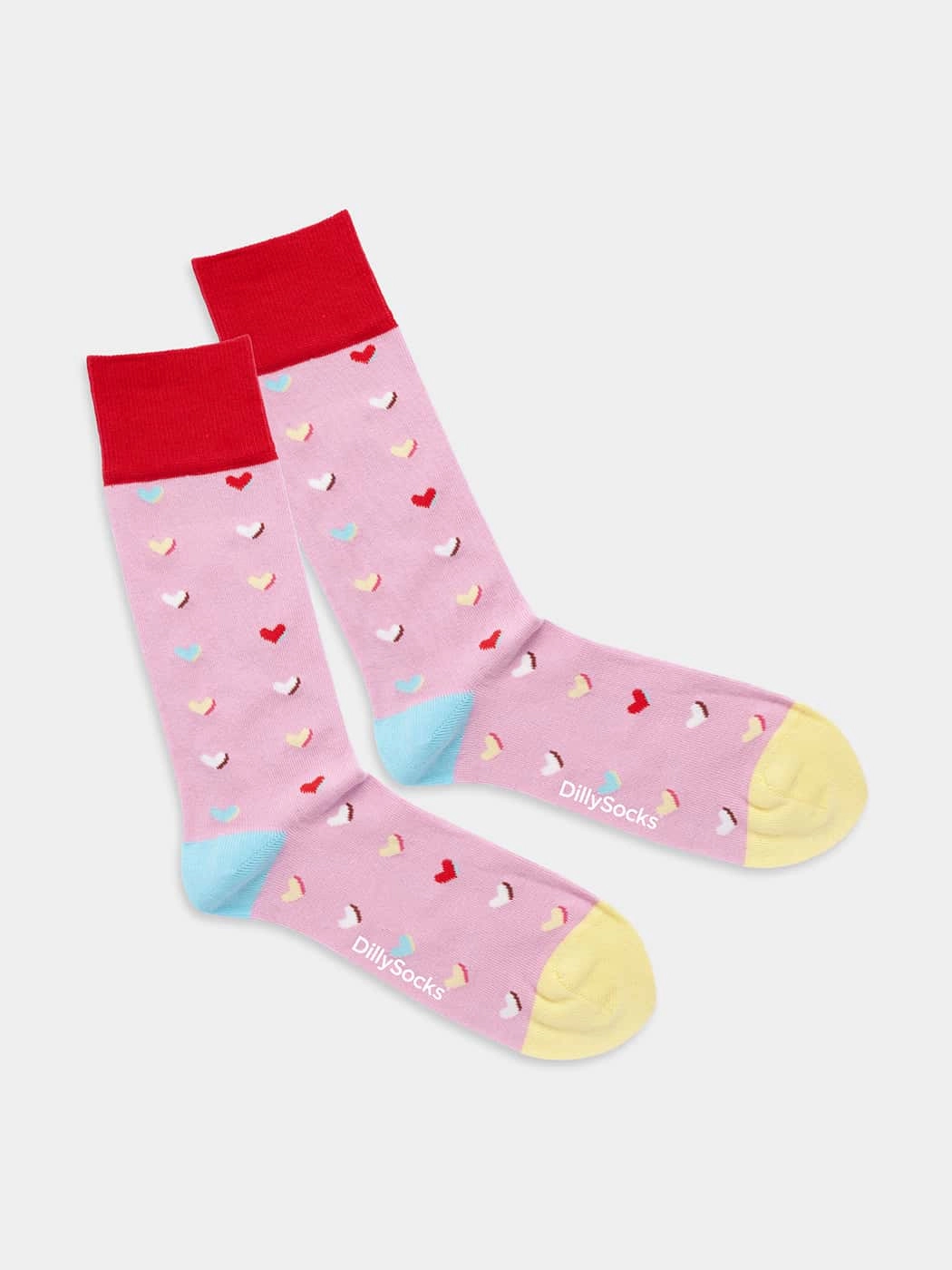 - Socken in Rosa  mit Herz Motiv/Muster