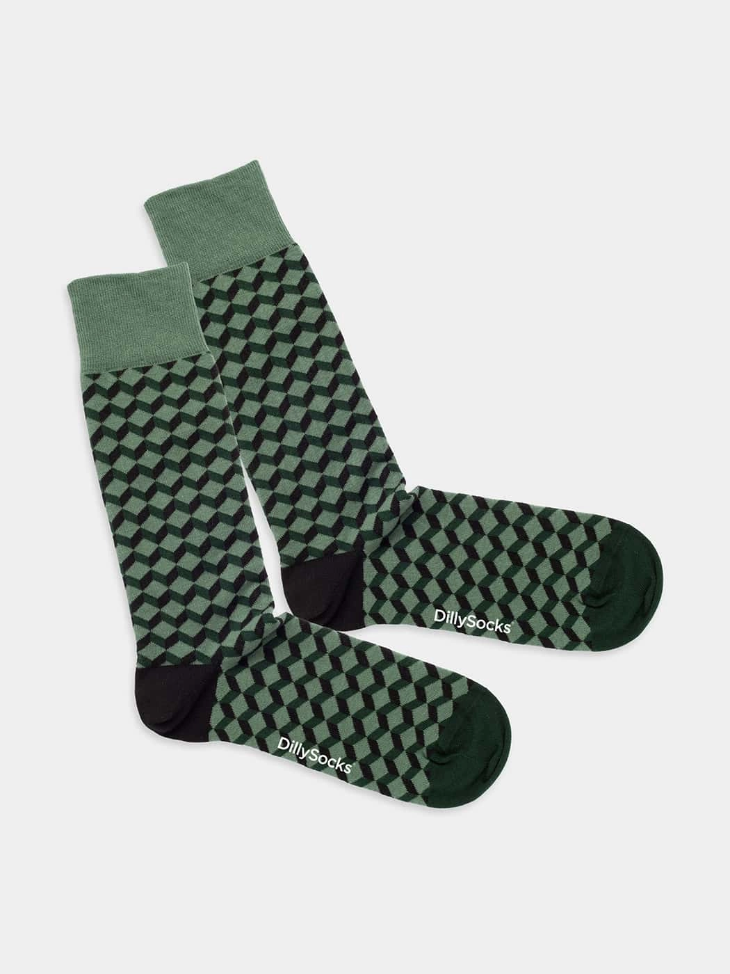 - Socken in Grün mit Dice Motiv/Muster