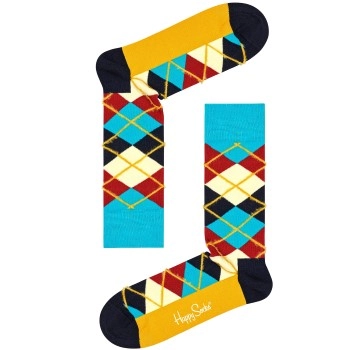 Happy Socks Argyle Crew Sock Blau Baumwolle Gr 41/46