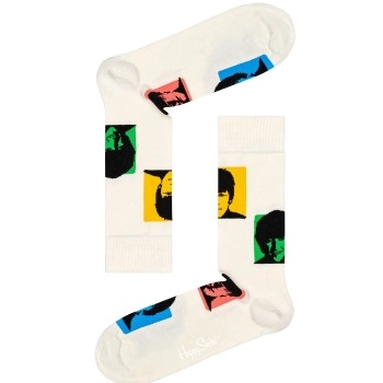 Happy Socks Beatles Silhouettes Sock Weiß Baumwolle Gr 36/40