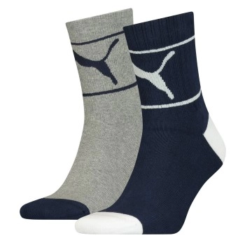 Puma 2P Comfort Crew Sock Grau/Blau Gr 39/42