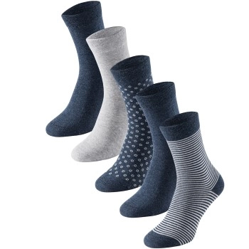 Schiesser 5P Women Socks Marine gemustert Gr 35/38 Damen