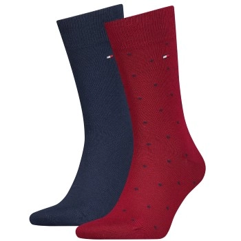 Tommy Hilfiger 2P Men Dot Socks Blau/Rot Gr 43/46 Herren