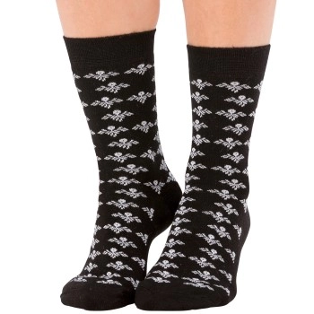 Trofe Bamboo Flower Socks 2P Schwarz Gr 35/38 Damen