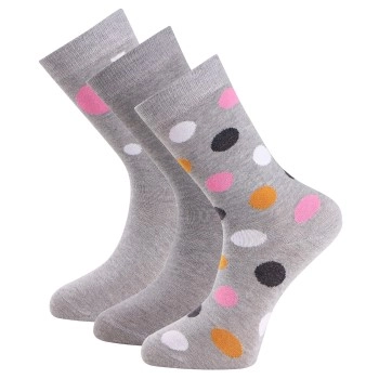 Trofe Cotton Printed Socks 3P Grau Gr 35/38 Damen