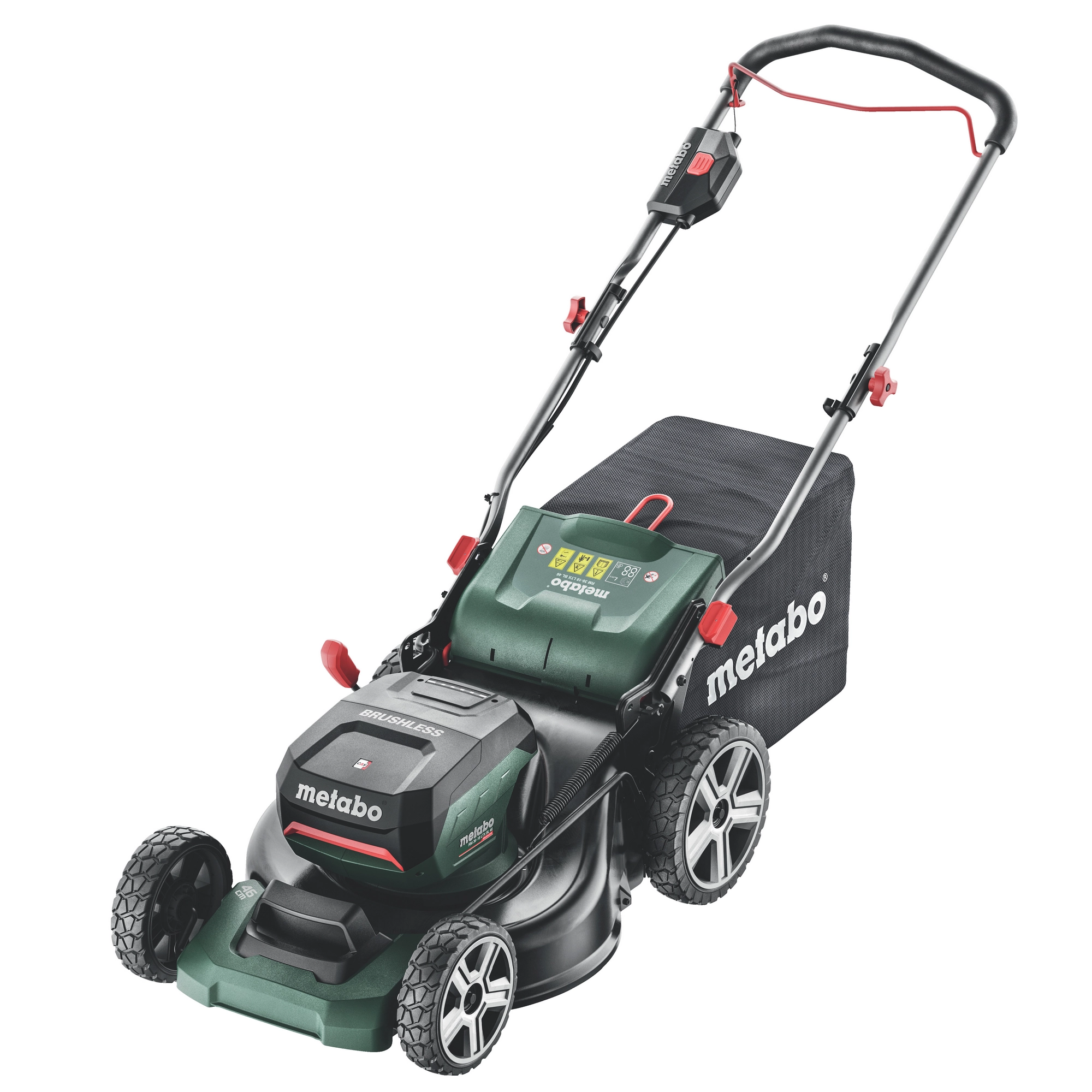 Metabo Akku-Rasenmäher 'RM 36-18 LTX BL 46' 800 m² mit 2 x 18 V Akkus, bis 800 m²