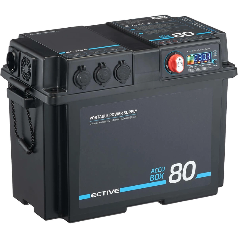 ECTIVE AccuBox 80 1024Wh 1000W Powerstation mit 80Ah Lithium Batterie, Wechselrichter und MPPT