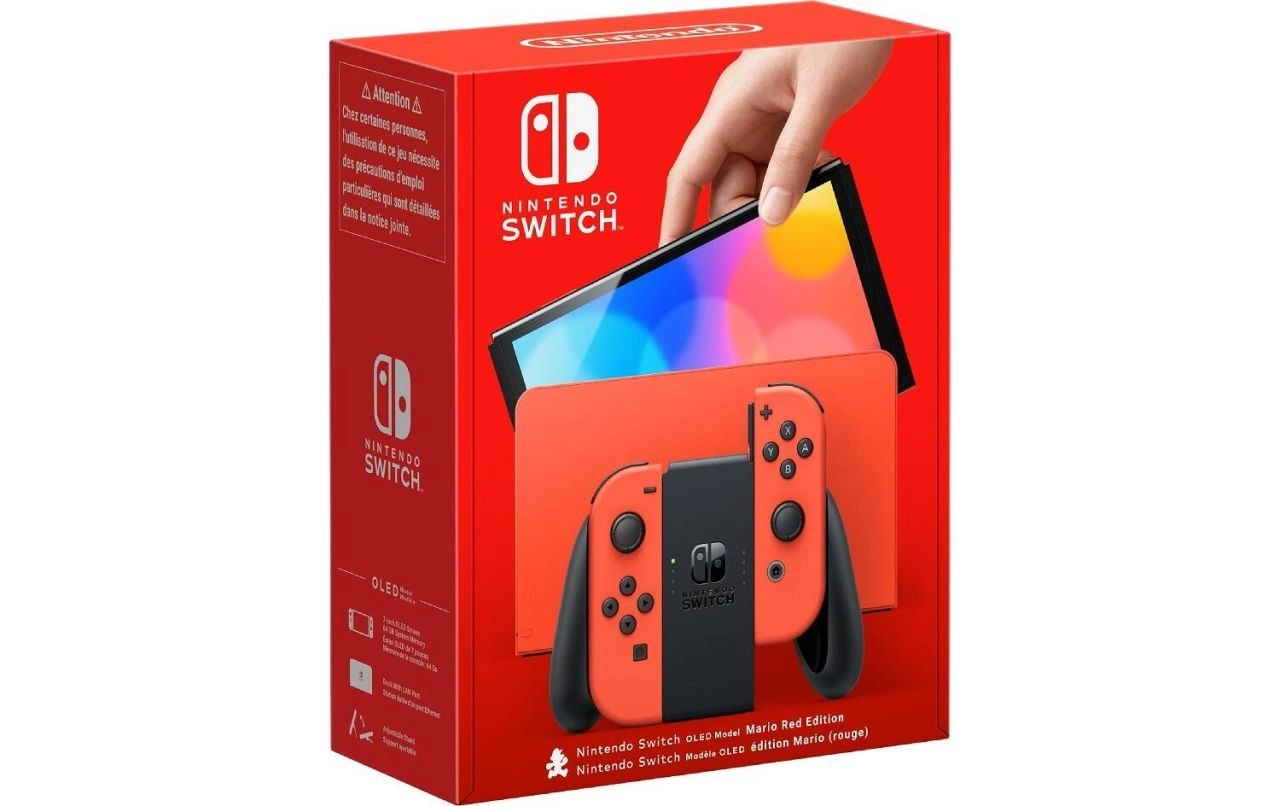 Nintendo Switch OLED Mario-Edition rot