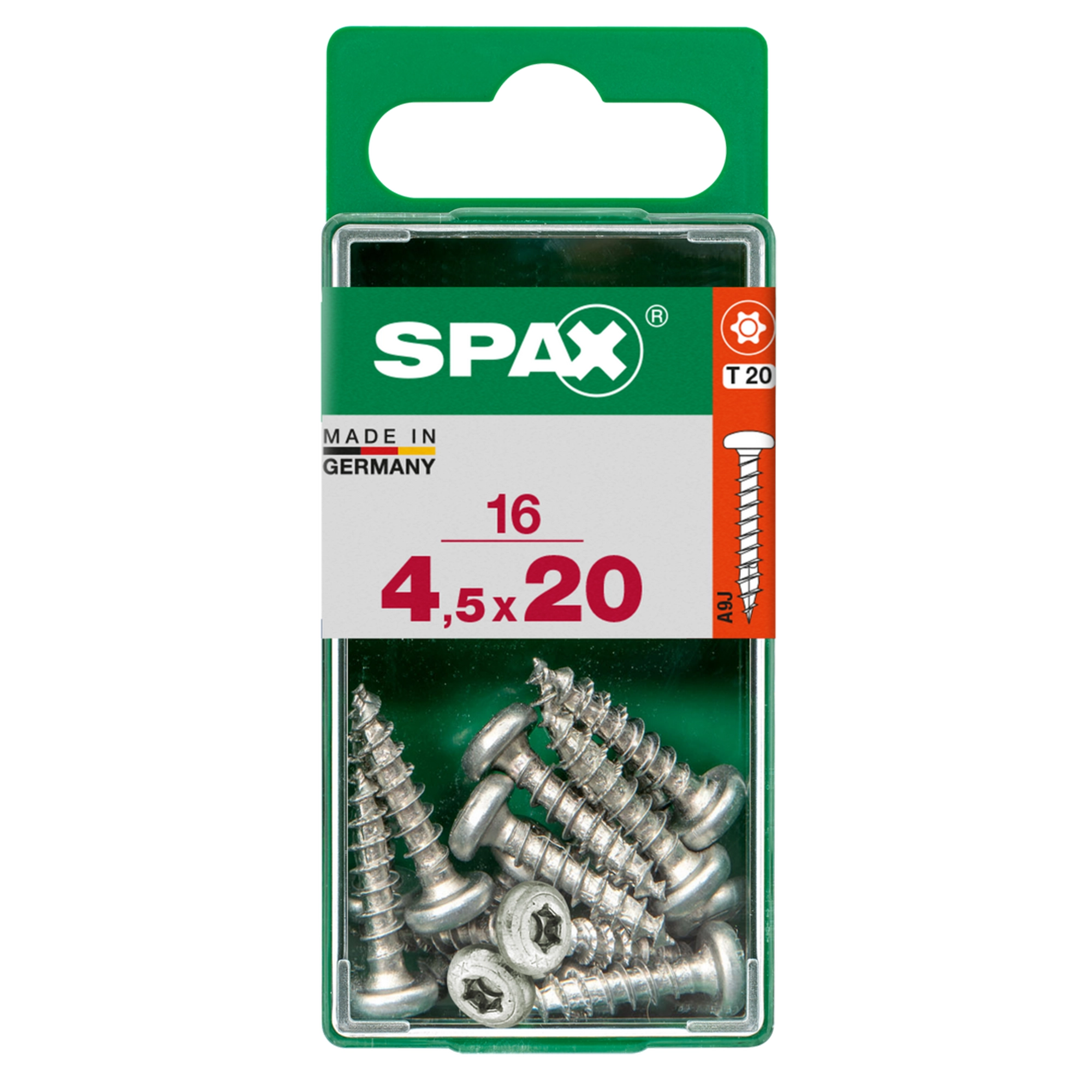 Spax Universalschrauben Halbrundkopf T-Star plus T20 Stahl Ø 4,5 x 20 mm 16 Stück