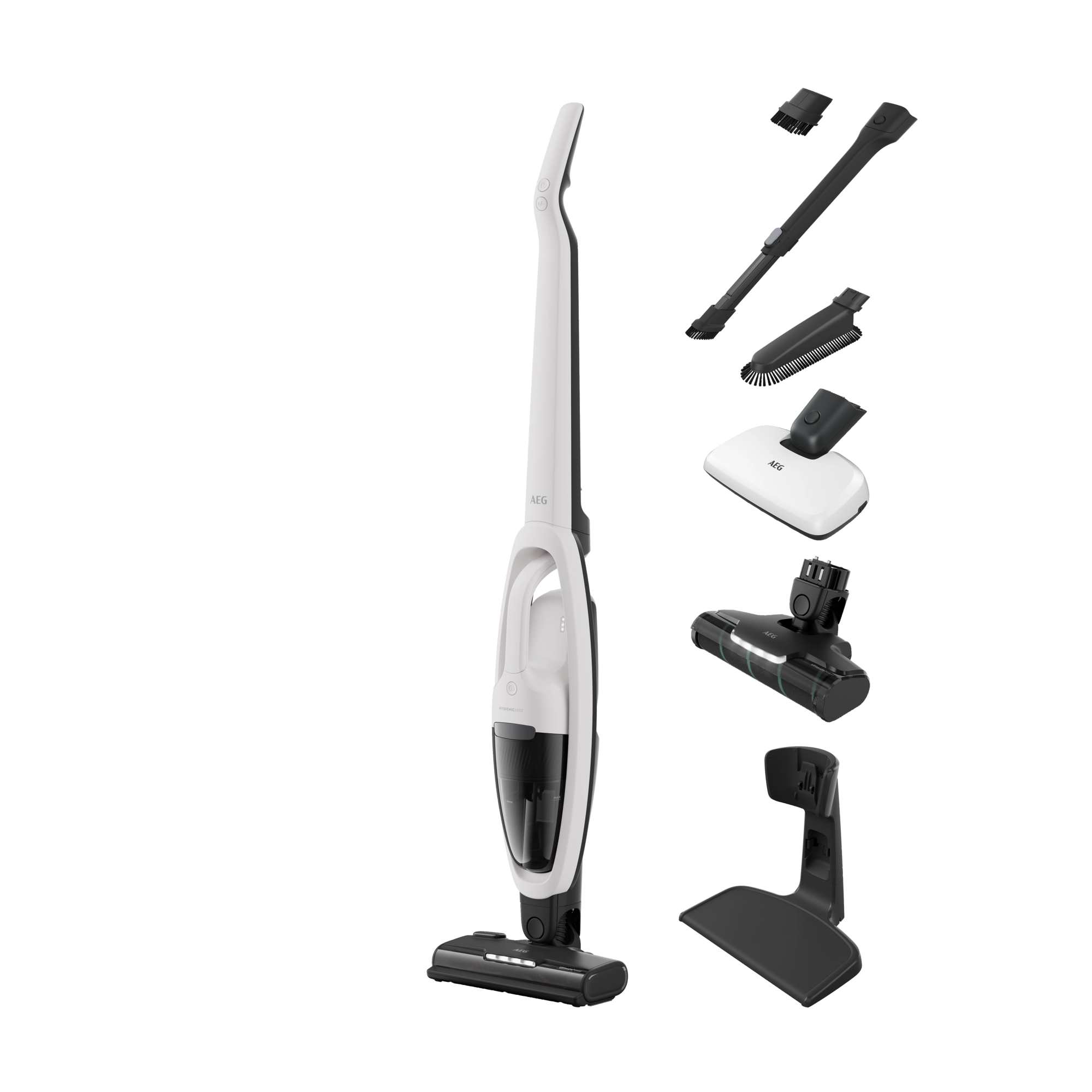 AEG HYGIENIC 5000 Cordless cleaner 2in1 Akku-Staubsauger kabellos / Akku-Laufzeit: bis zu 50 Min. / Farbe: Shell White AS52H212XN