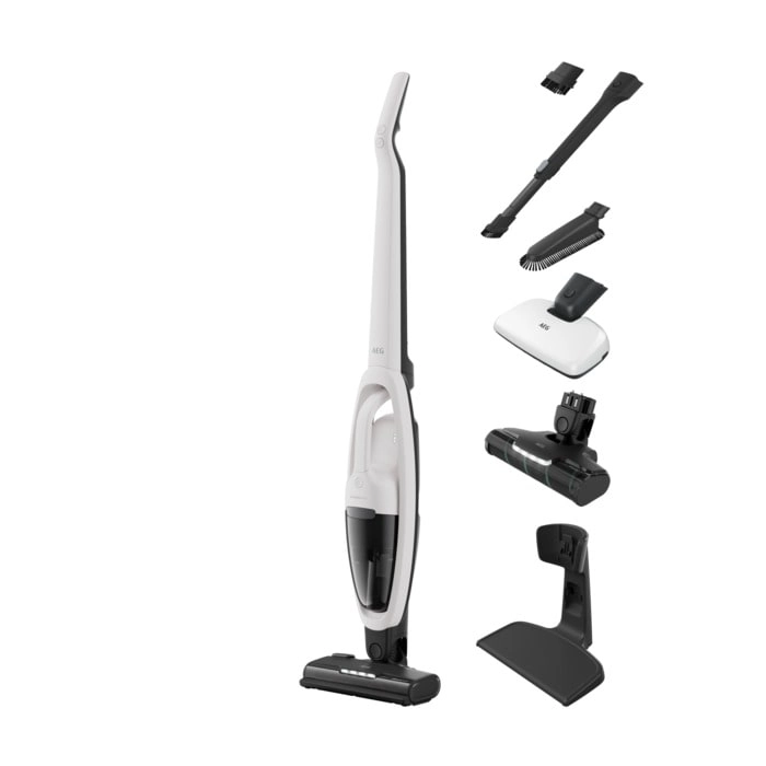 AEG HYGIENIC 5000 Cordless cleaner 2in1 Akku-Staubsauger kabellos / Akku-Laufzeit: bis zu 50 Min. / Farbe: Shell White AS52H212XN