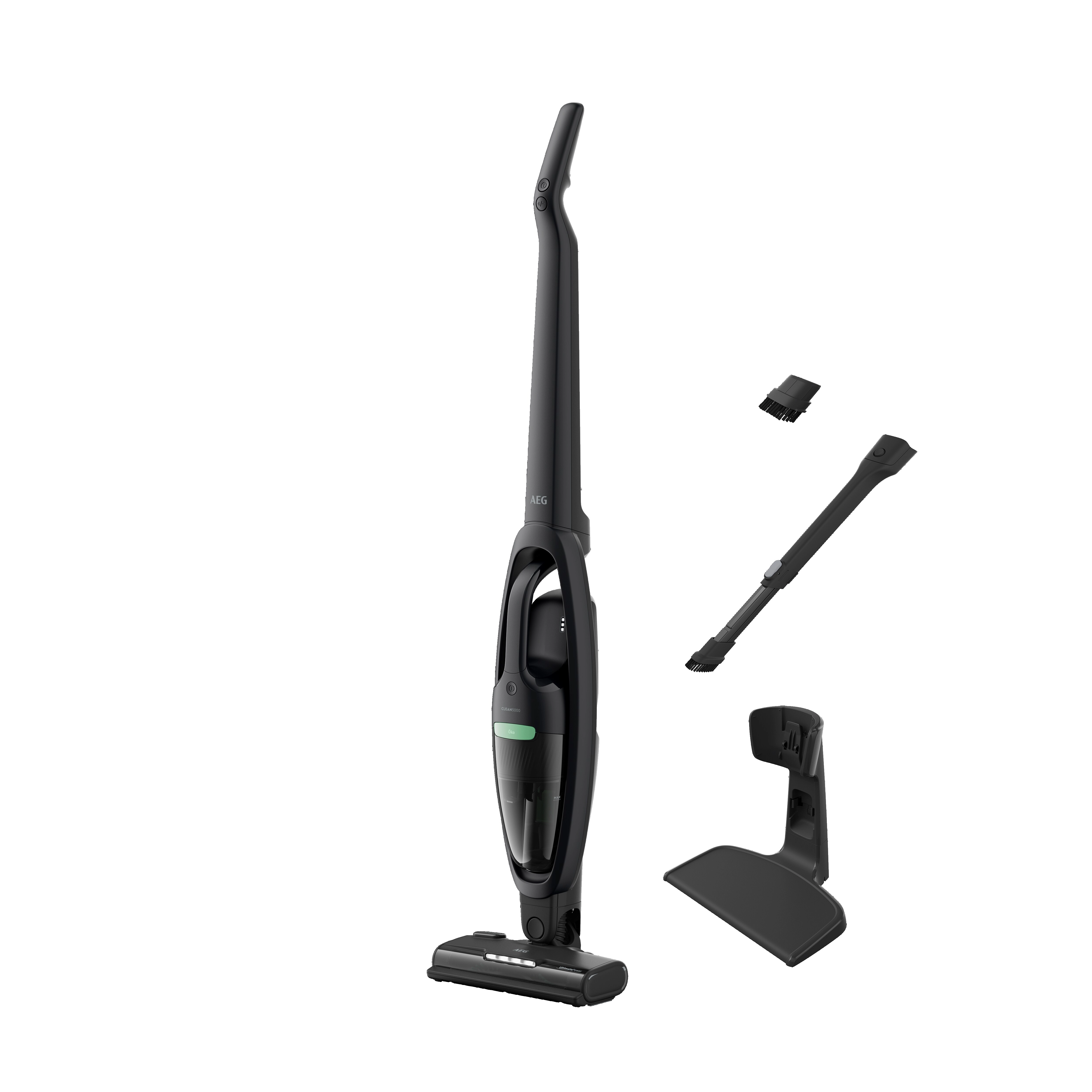 AEG CLEAN 5000 Cordless cleaner 2in1 ÖKO Akku-Staubsauger kabellos / Akku-Laufzeit: bis zu 50 Min. / Farbe: Ebony Black AS52B21OKO