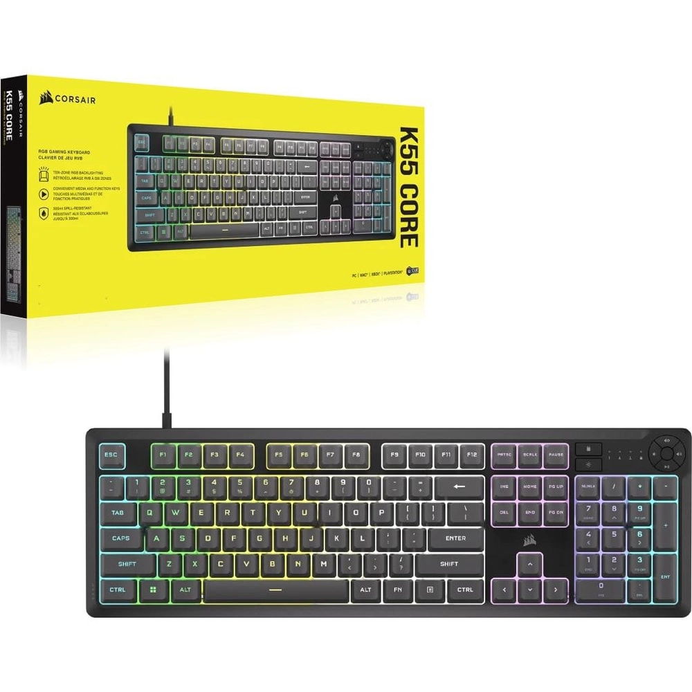 K55 CORE RGB Gaming-Tastatur, Grau