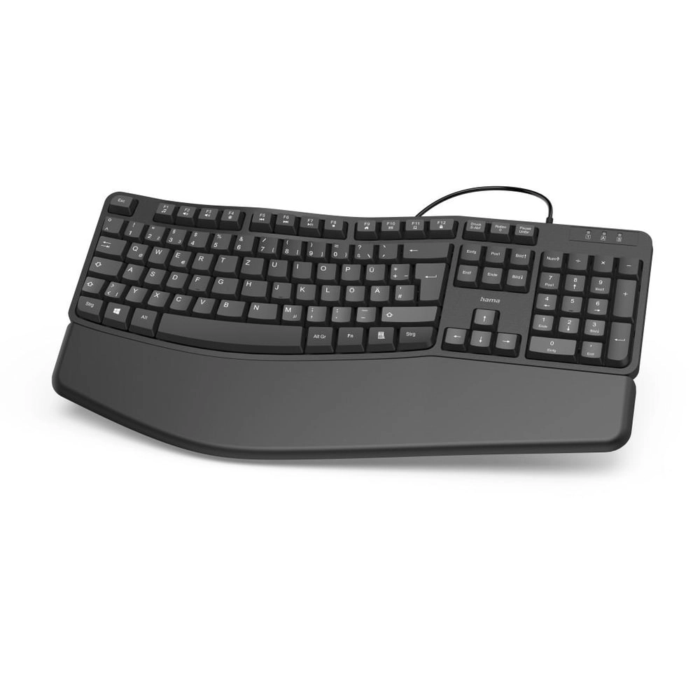 Ergonomische Tastatur "EKC-400", mit Handballenauflage, Schwarz (00182630)