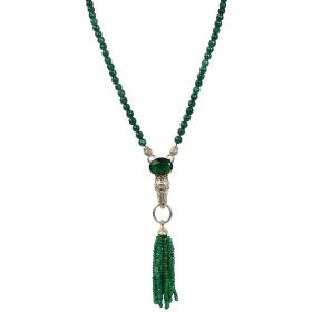 Collier Jade mit Kroko-Anhänger