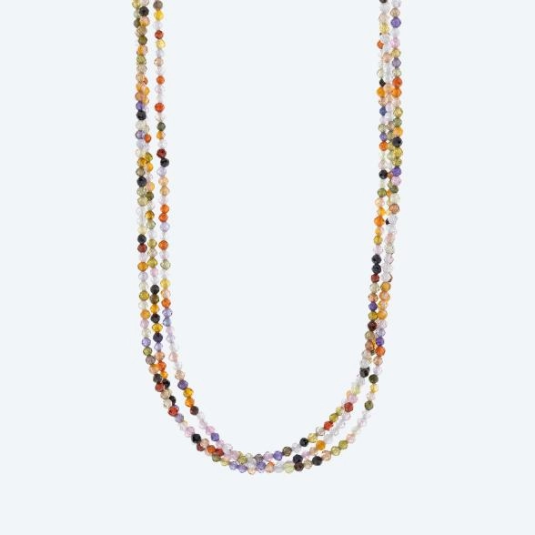 Collier Zirkonia multicolor, ca. 43+5 cm