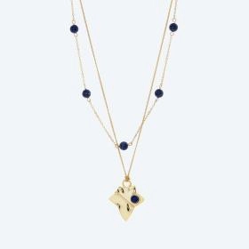 Collier 2-reihig 925 vergoldet Lapislazuli