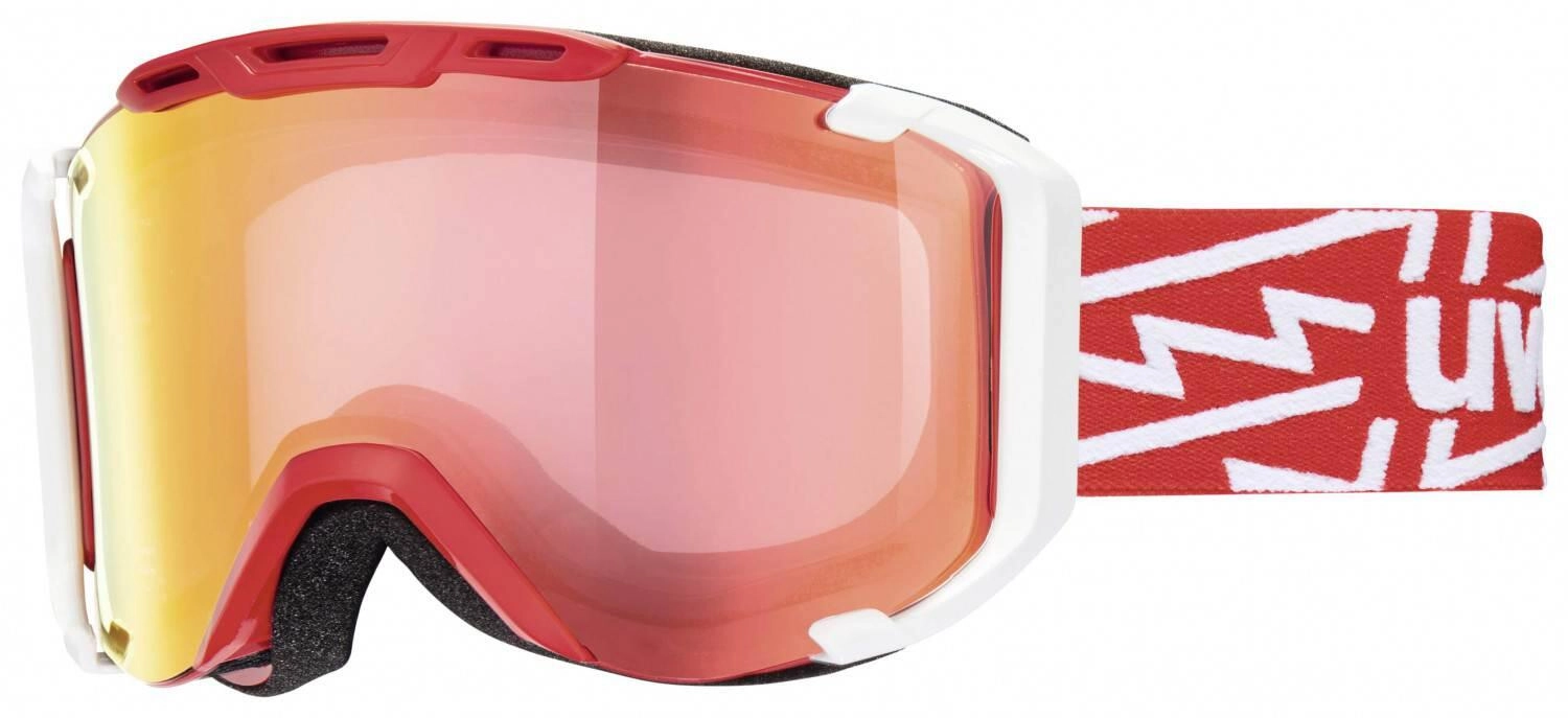 uvex Snowstrike VM Skibrille (3023 red/white, double lens, litemirror red, variomatic/clear)