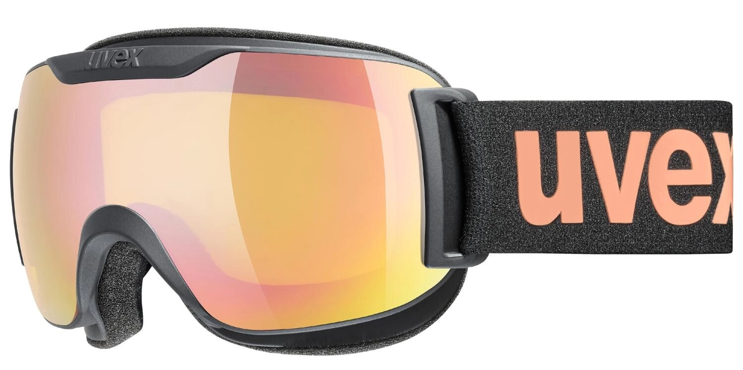 uvex Downhill 2000 small CV Skibrille (2430 black mat, mirror rose/colorvision yellow (S1))